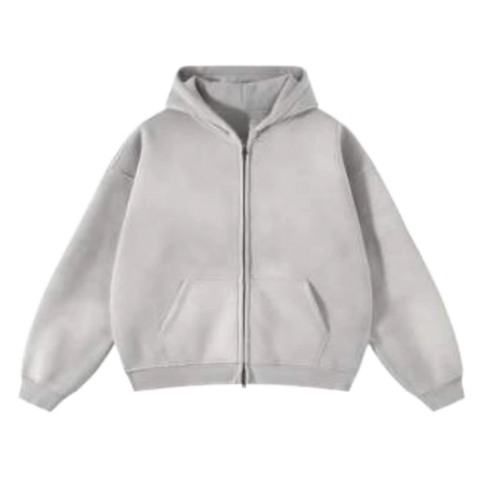 Light Grey Zip-Up Hoodie
