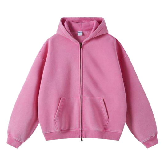 Pink Zip-Up Hoodie