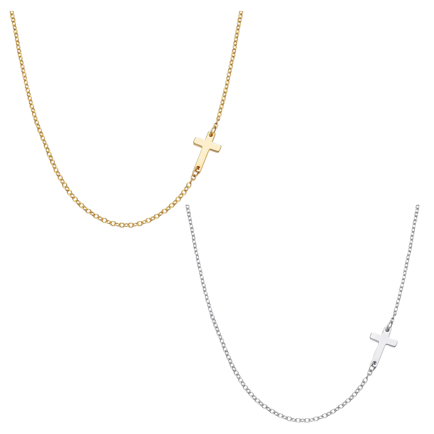 Esther Side Cross Necklace
