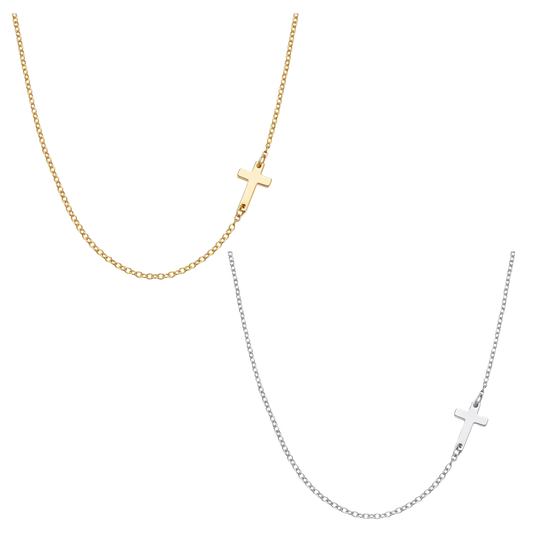 Esther Side Cross Necklace